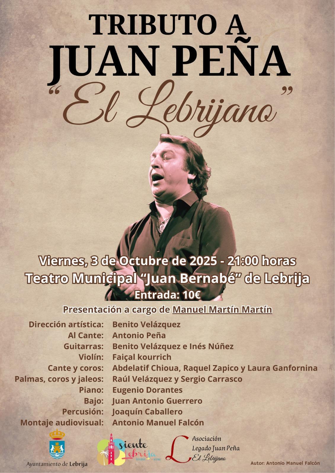 El 3 de octubre se llevará a cabo un tributo a Juan Peña "El Lebrijano"