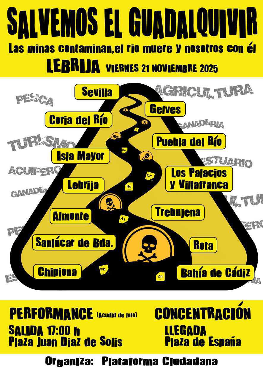 Movilización ciudadana en Lebrija contra los vertidos mineros al Río Guadalquivir