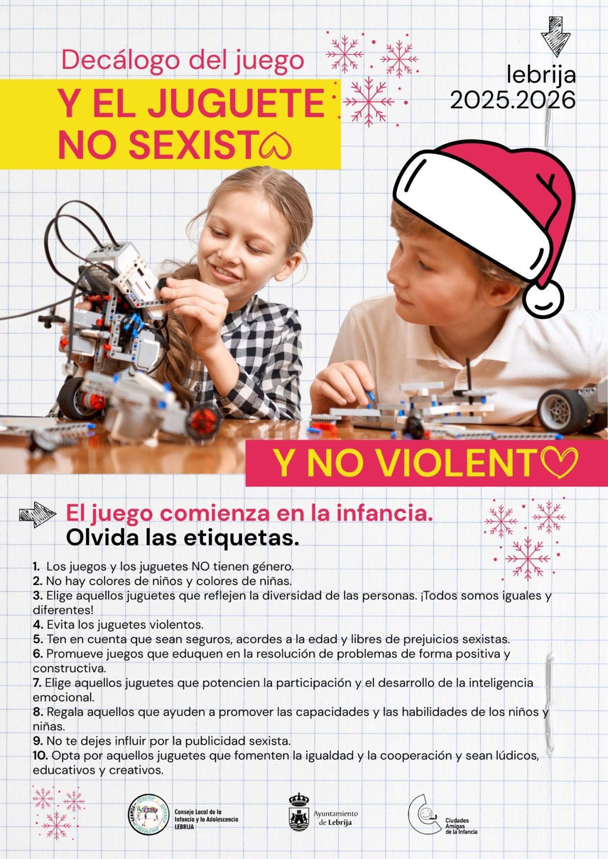 Lebrija impulsa un taller infantil y un decálogo para promover el juego y el juguete no sexista, igualitario y no violento para esta Navidad