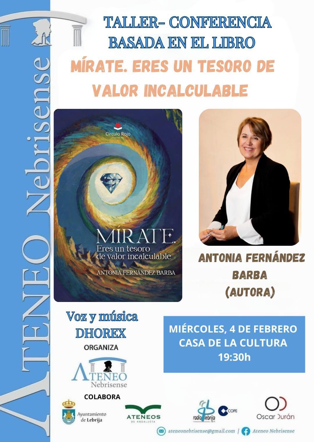 Lebrija acoge el taller-conferencia “Mírate. Eres un tesoro de valor incalculable”, basado en el libro de Antonia Fernández Barba