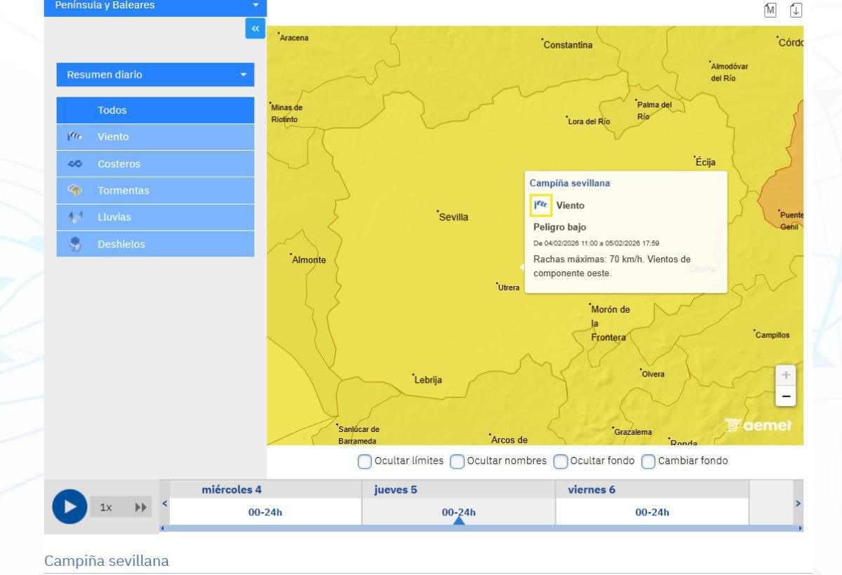 Jornada 5 de febrero - Se mantiene la alerta amarilla por viento en la ciudad