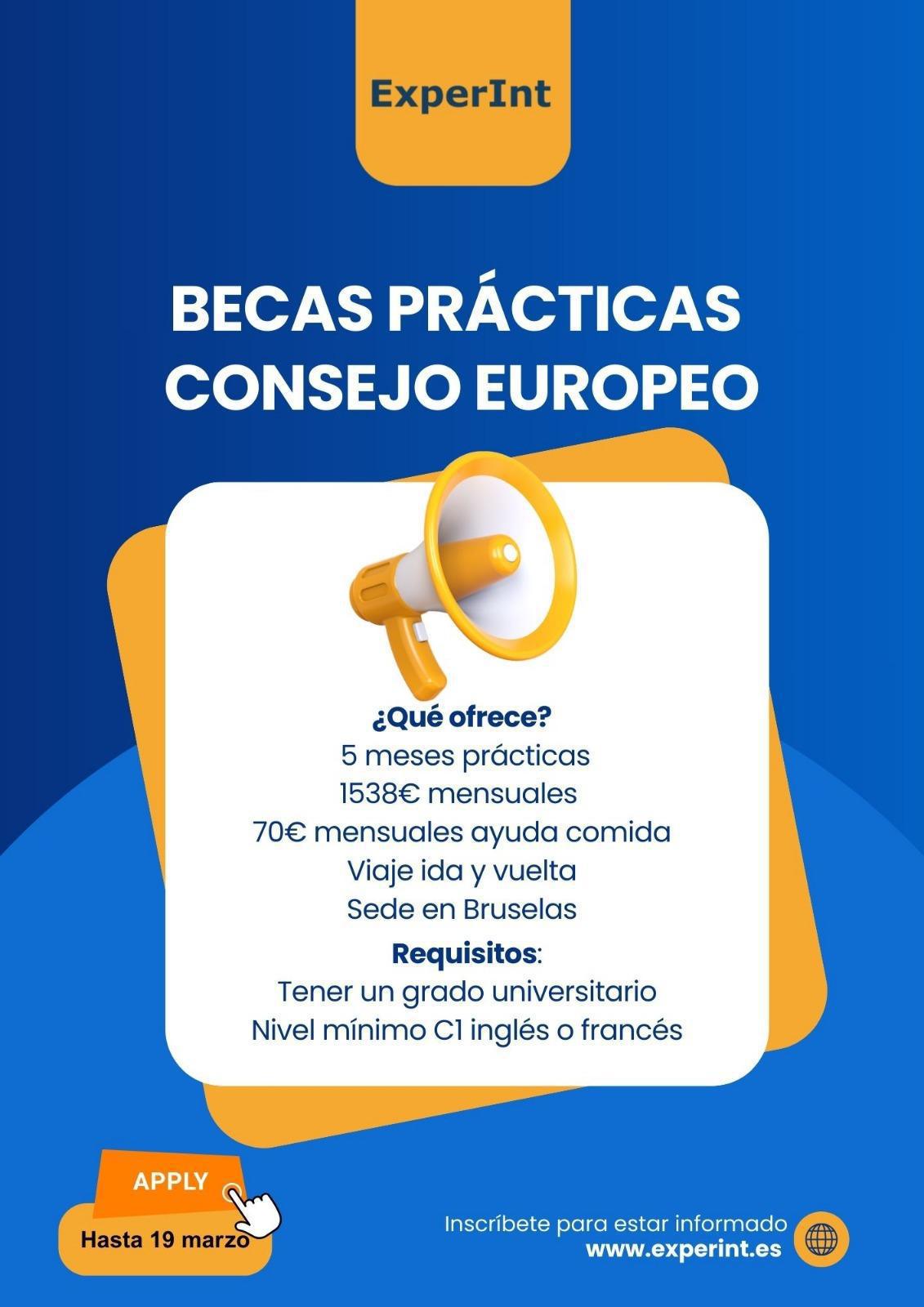 Abierto el plazo para realizar prácticas en el Consejo Europeo