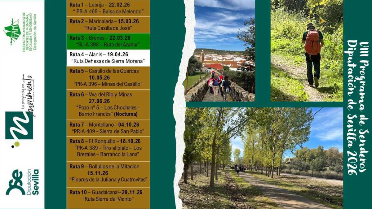 Lebrija abre el VIII Programa Provincial de Senderos de Sevilla el próximo 22 de febrero