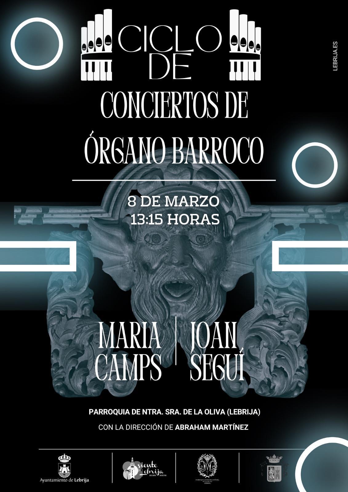 Nuevo concierto de Órgano en Lebrija protagonizado por María Camps y Joan Seguí