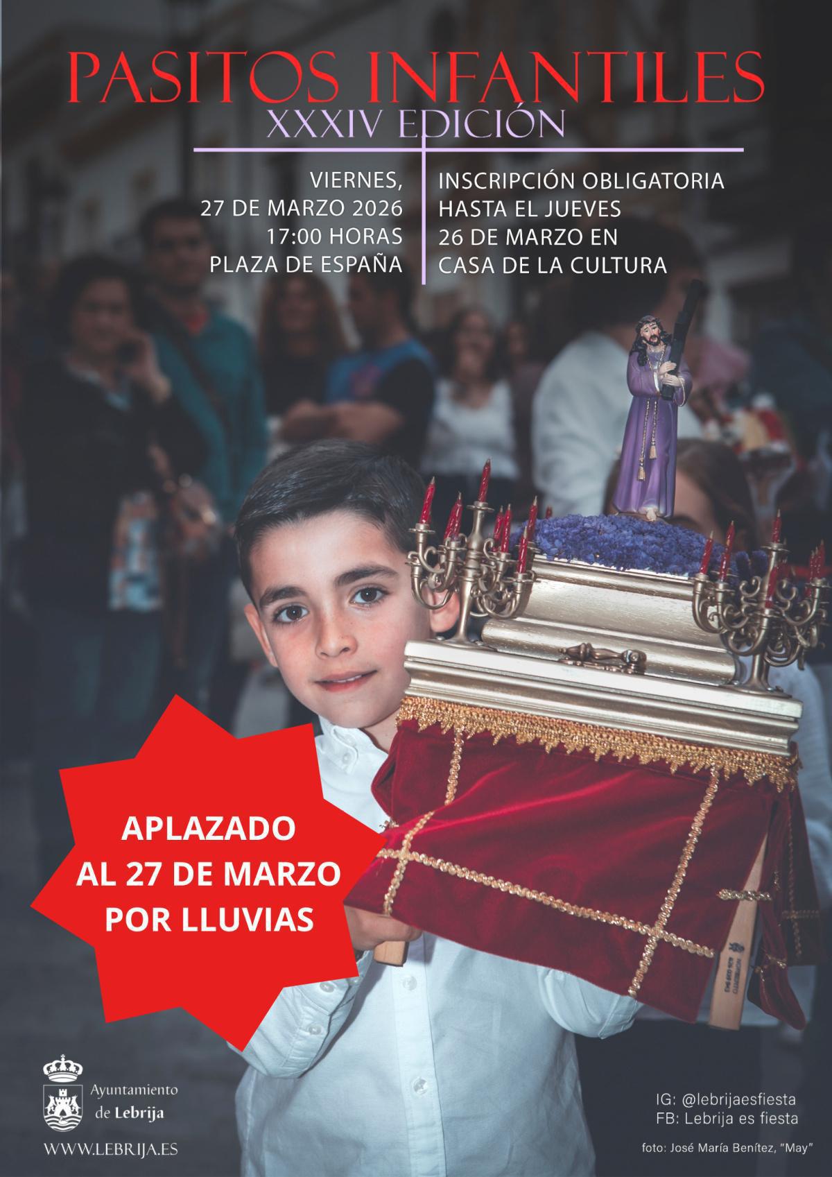 La concentración de Pasitos Infantiles de Lebrija se aplaza al viernes 27 de marzo por previsión de lluvias