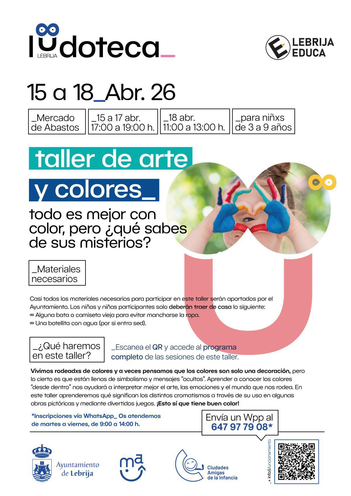 El taller “Arte y color” es la propuesta de esta semana en la Ludoteca municipal