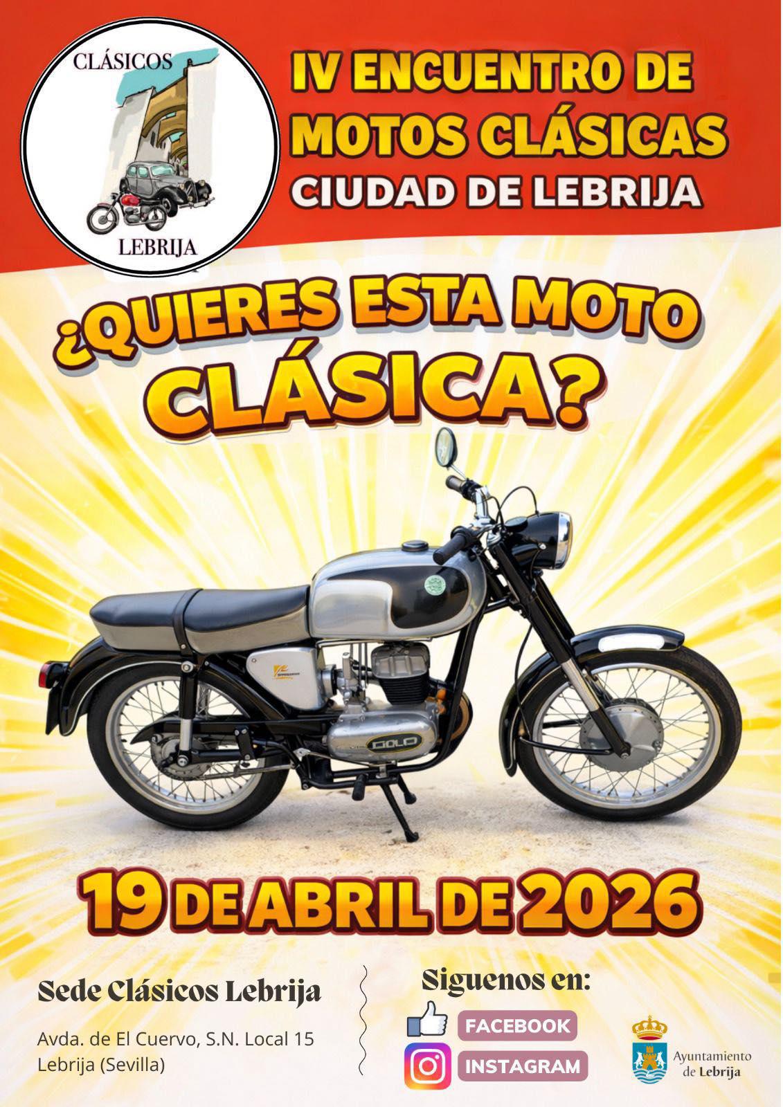 Lebrija acoge el IV Encuentro de Motos Clásicas el próximo 19 de abril de 2026