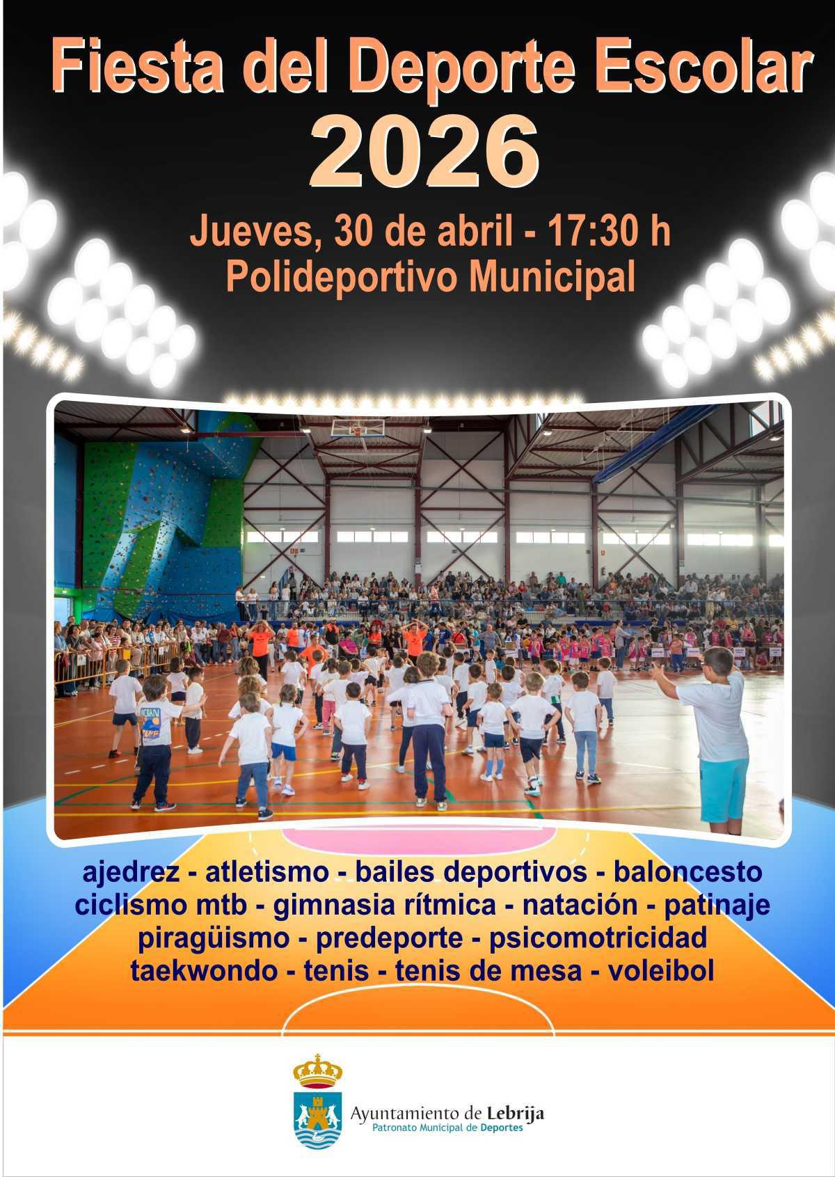 El jueves 30 de abril se celebra la Fiesta del Deporte Escolar 2026