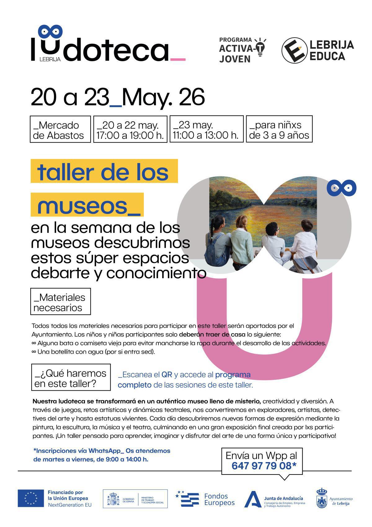 La Ludoteca municipal acerca el arte y el conocimiento a la infancia con un taller dedicado a los museos