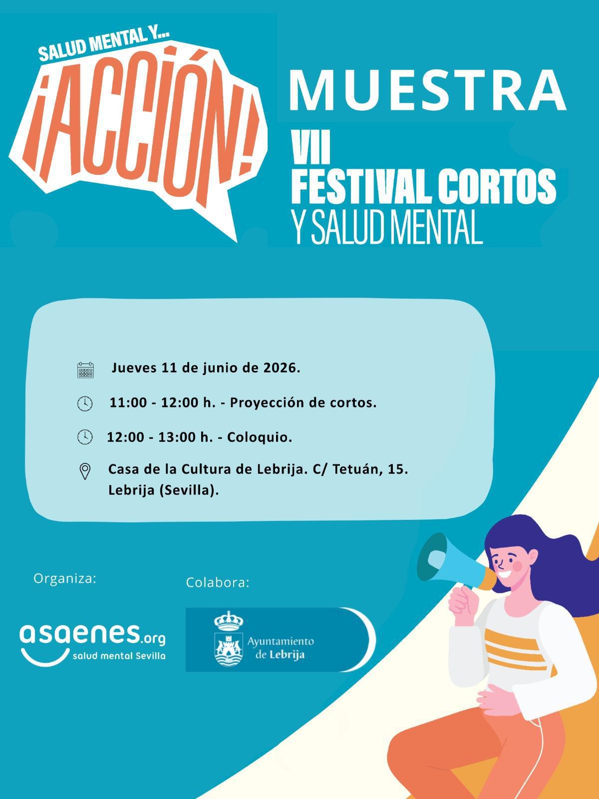  “Salud Mental ¡y acción!”: el cine como herramienta de sensibilización llega a Lebrija con una sesión del VII Festival de Cortos y Salud Mental