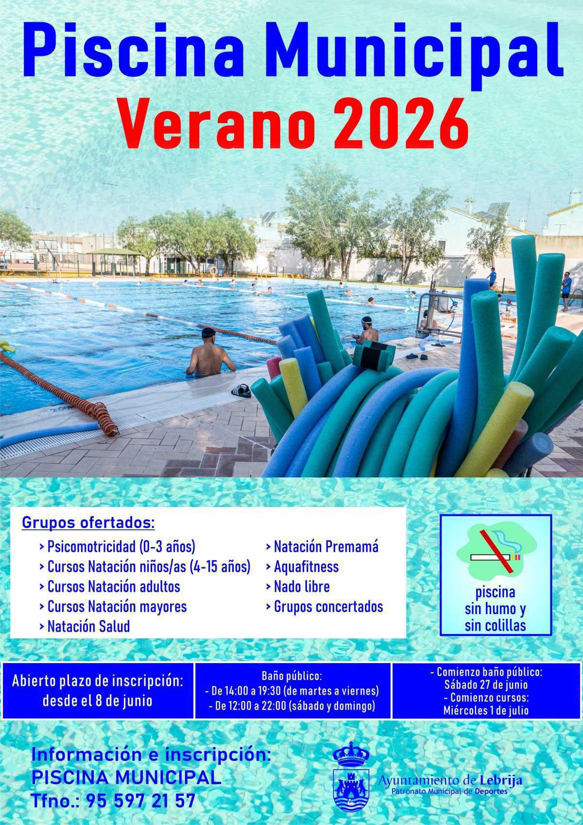  La Piscina Municipal de Lebrija amplía su horario de baño público los fines de semana hasta las diez de la noche