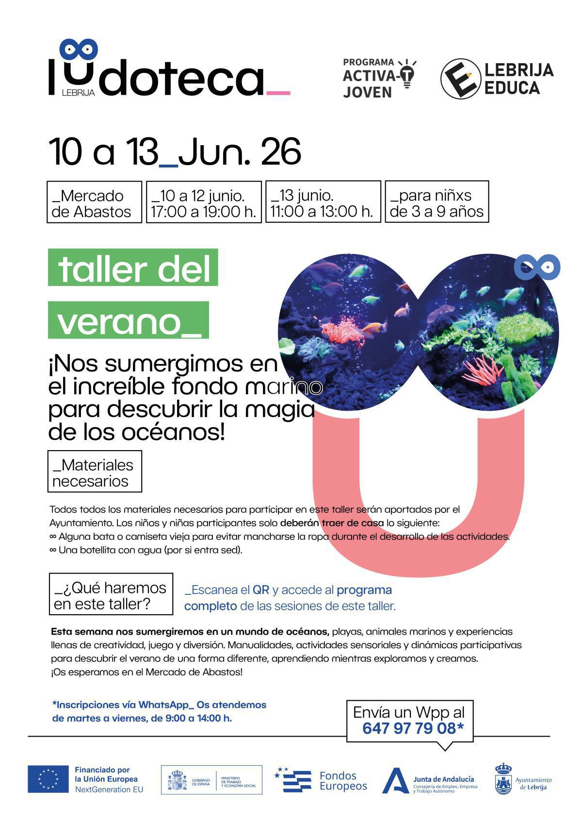 La Ludoteca Municipal de Lebrija da la bienvenida al verano con un nuevo taller temático para la infancia