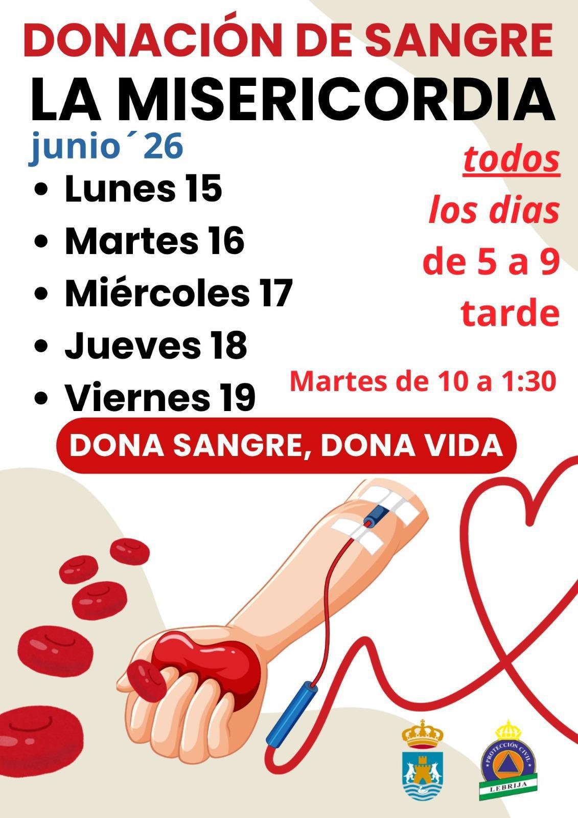 Nueva campaña de Donación de Sangre en Lebrija del 15 al 19 de junio