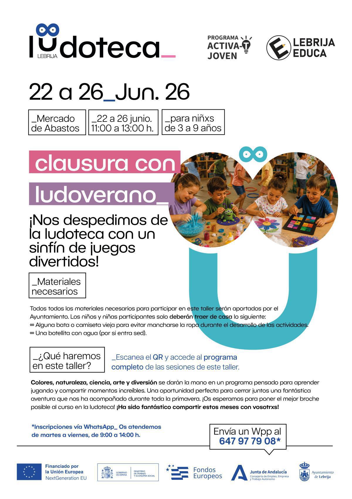 La Ludoteca Municipal de Lebrija pone el broche final a su programación con “Ludoverano”