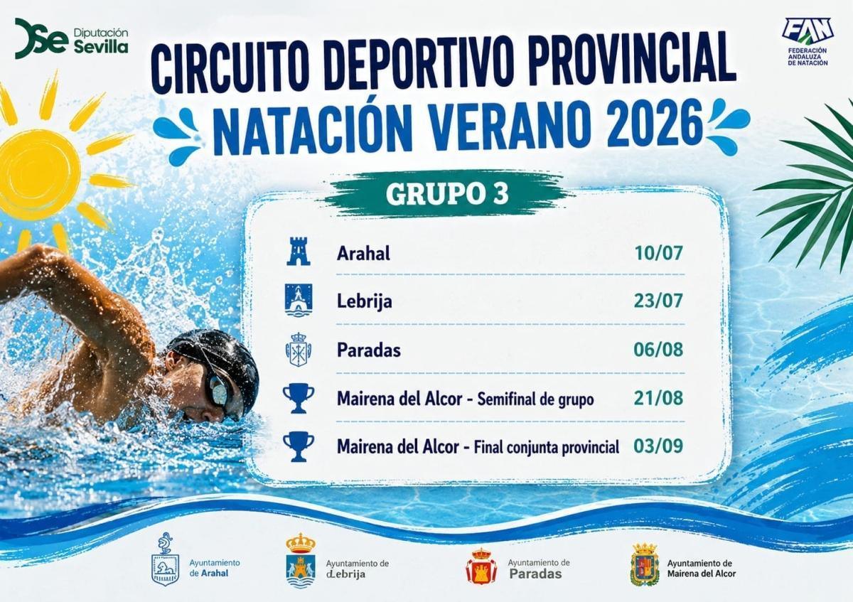 Lebrija acogerá este jueves, 23 de julio, la segunda jornada del Circuito provincial de Natación