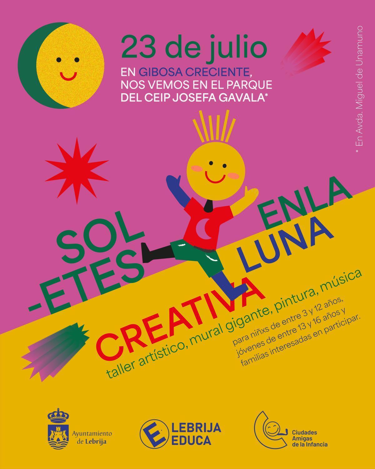 Arte y creatividad en gibosa creciente: “Soletes en la luna” se celebra mañana en el Parque del CEIP Josefa Gavala
