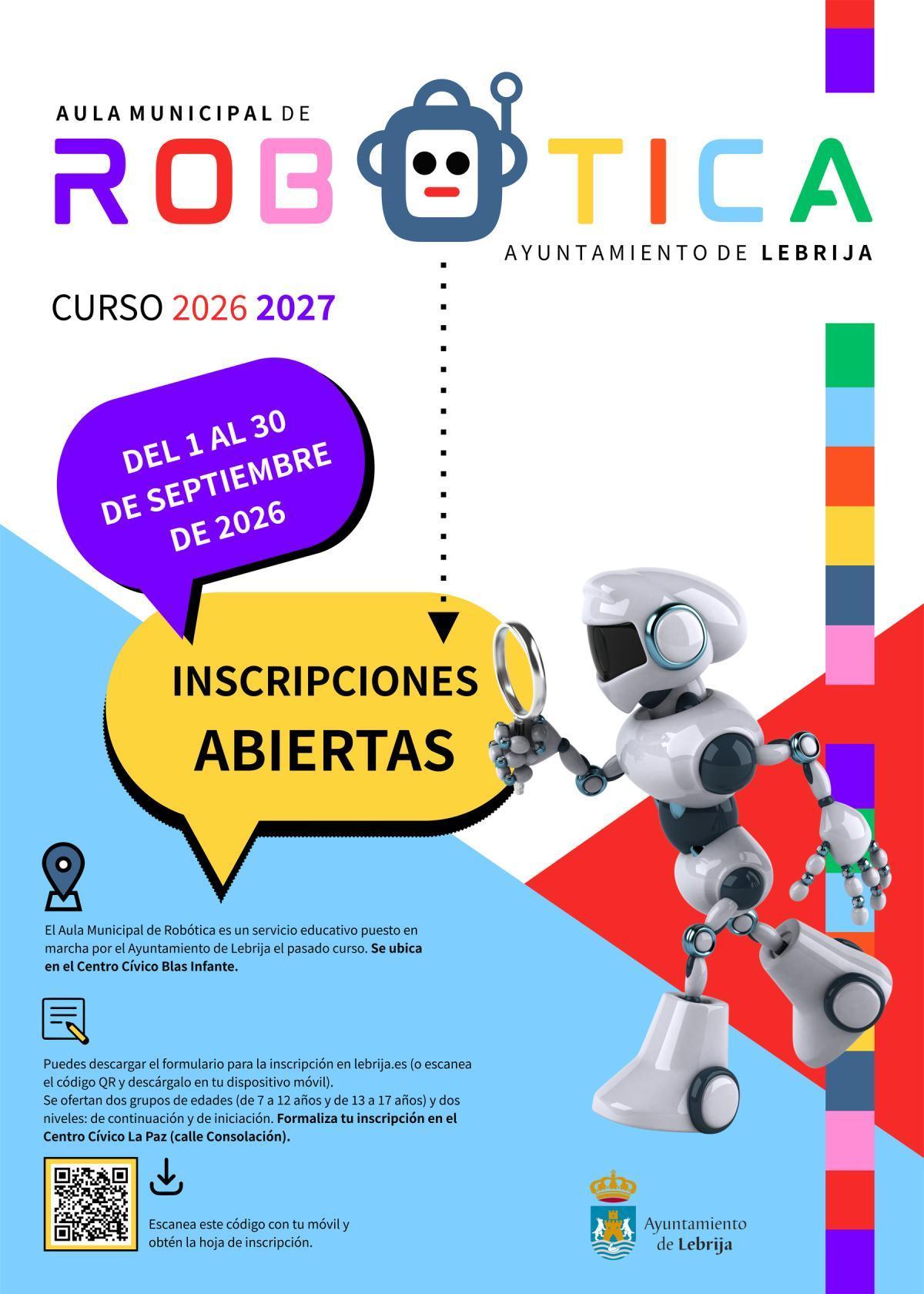 El Aula Municipal de Robótica abre el plazo de inscripción para el curso 2026/2027