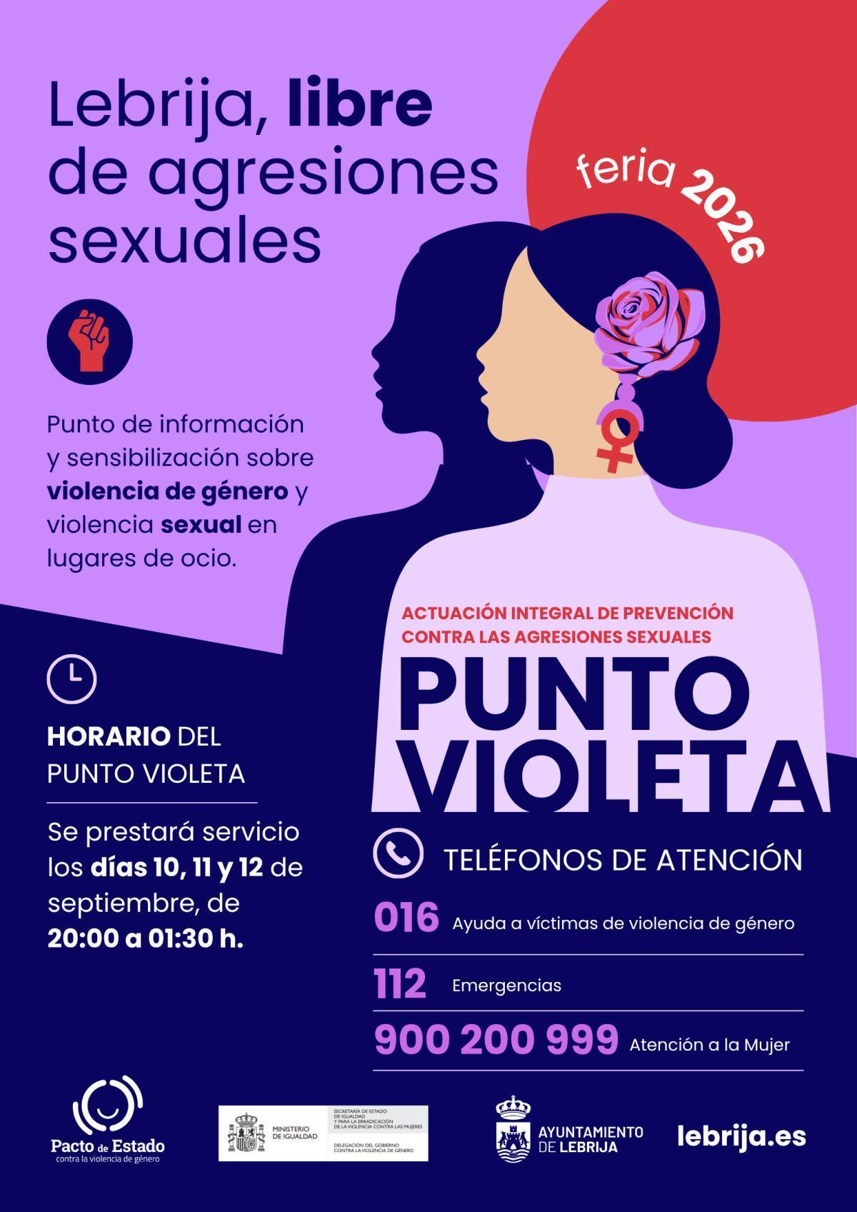 El Punto Violeta amplía este año su horario y días de atención durante la Feria de Lebrija