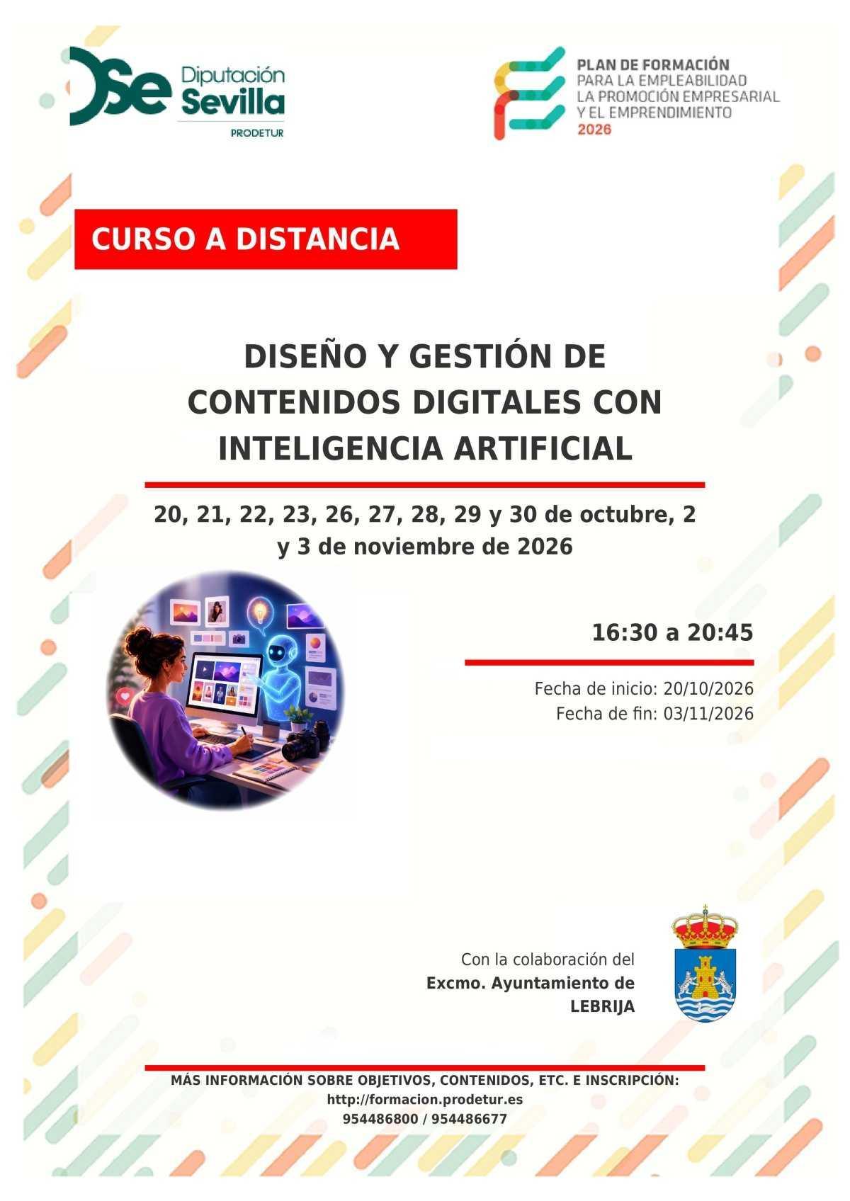 Lebrija acogerá un curso sobre diseño y gestión de contenidos digitales con inteligencia artificial