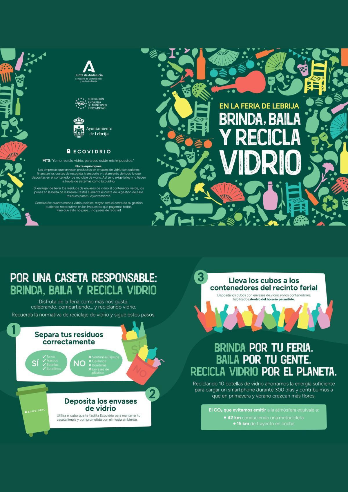 Las casetas de la Feria de Lebrija contarán con más de 60 cubos para facilitar el reciclaje de vidrio
