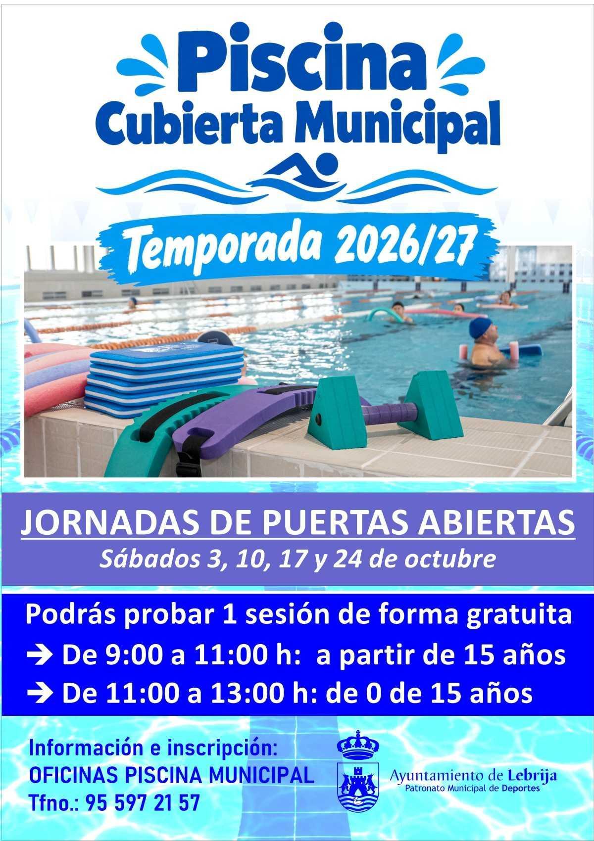  La Piscina Cubierta Municipal inicia el 1 de octubre una nueva temporada con 1.050 plazas