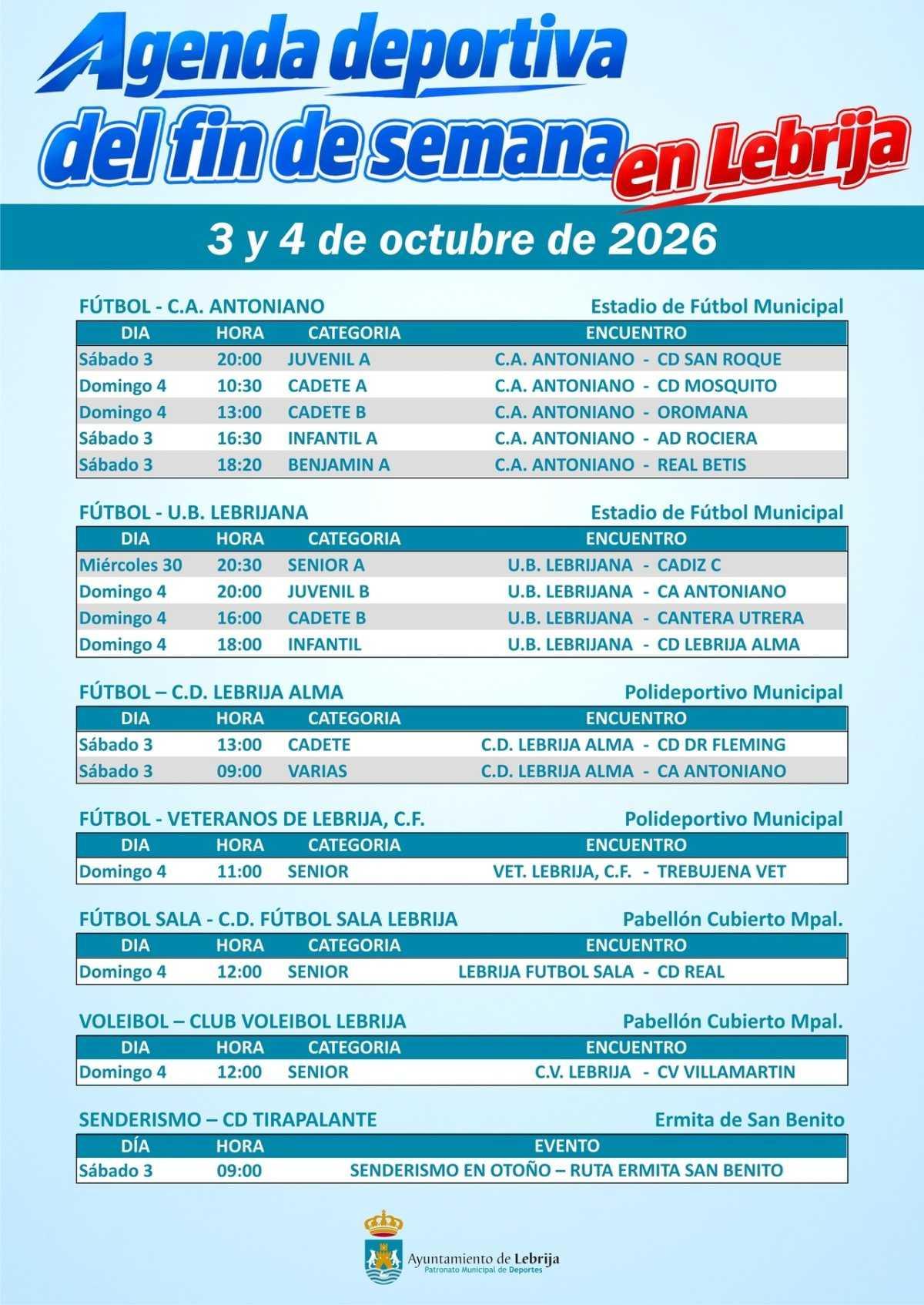 Agenda del fin de semana en Lebrija