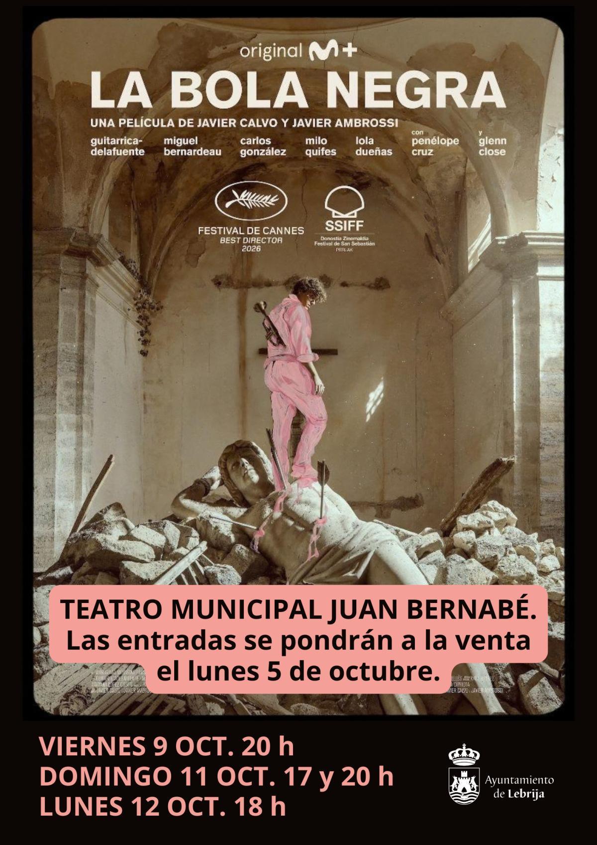 “La bola negra” estará en el Juan Bernabé los días 9, 11 y 12 de octubre