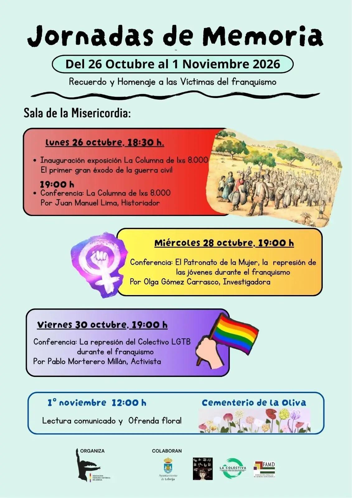 Del 26 de octubre al 1 de noviembre se celebrarán jornadas en homenaje a las víctimas del franquismo