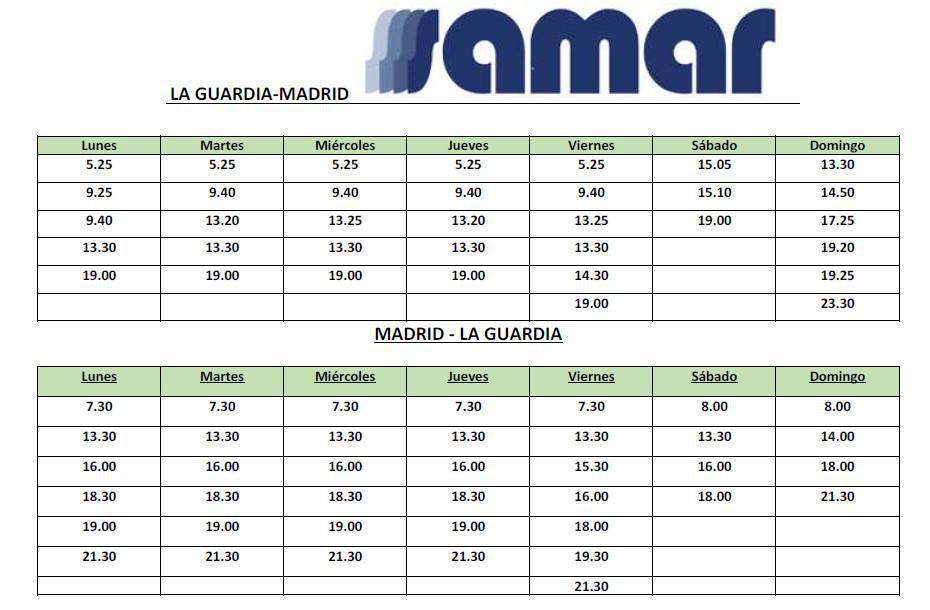 Horarios de autobuses a Madrid y Toledo