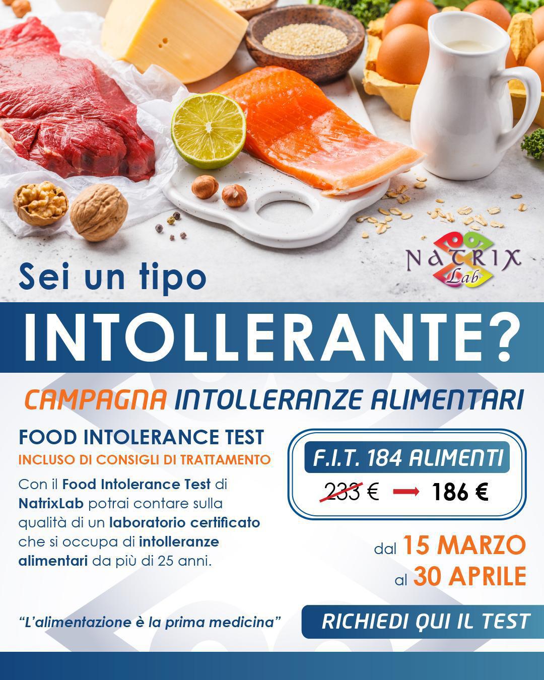 Campagna intolleranze alimentari | NatrixLab