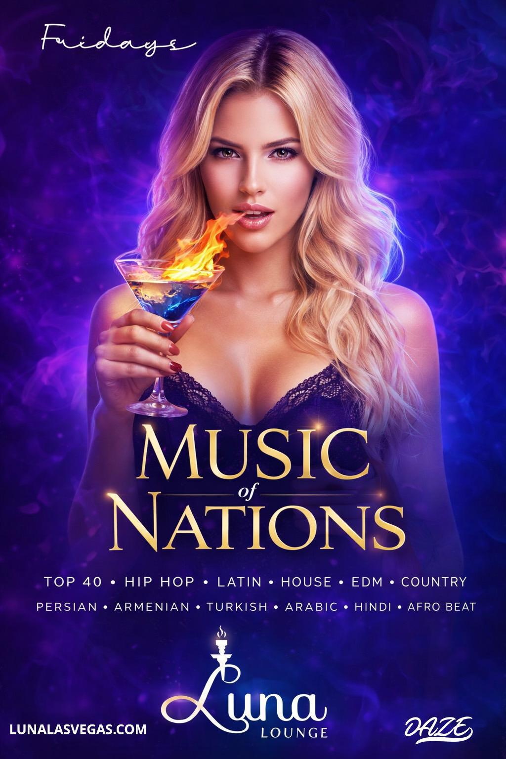 Luna Lounge – Tonight 🌙 Monday Ticket & Prize Giveaway is going down tonight at Luna! Bottle giveaways, Topgolf gift cards, and locals get half off. Drivers — earn $10 per guest (rideshare, taxi, limo). Reservations recommended: lunalasvega