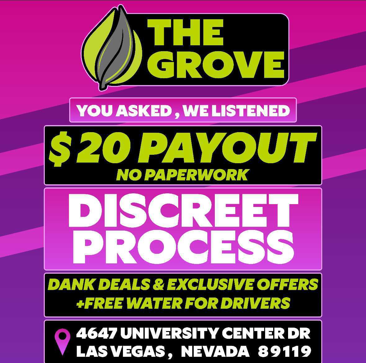 $20 DROPS now at The Grove! You asked, we listened. FAST payouts. NO paperwork. FREE waters. Drop. Earn. Repeat.