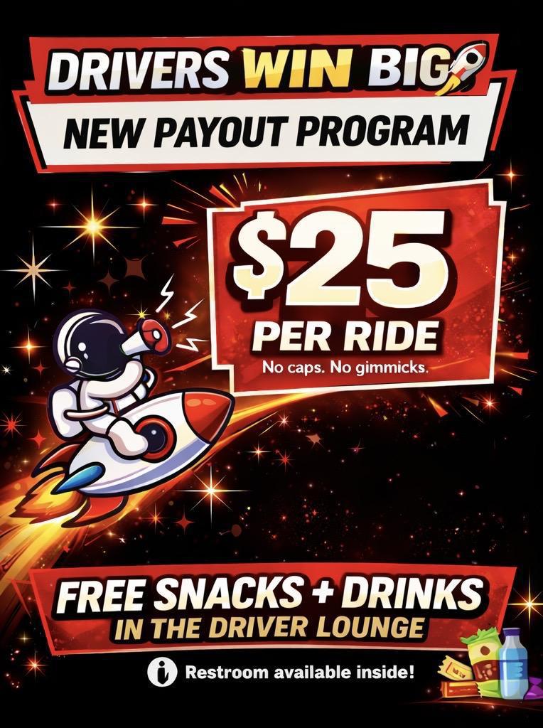 🚨 BIG UPDATE 🚨 Payouts at PLANET 13 increase to $25 for all drivers starting today at 9AM!