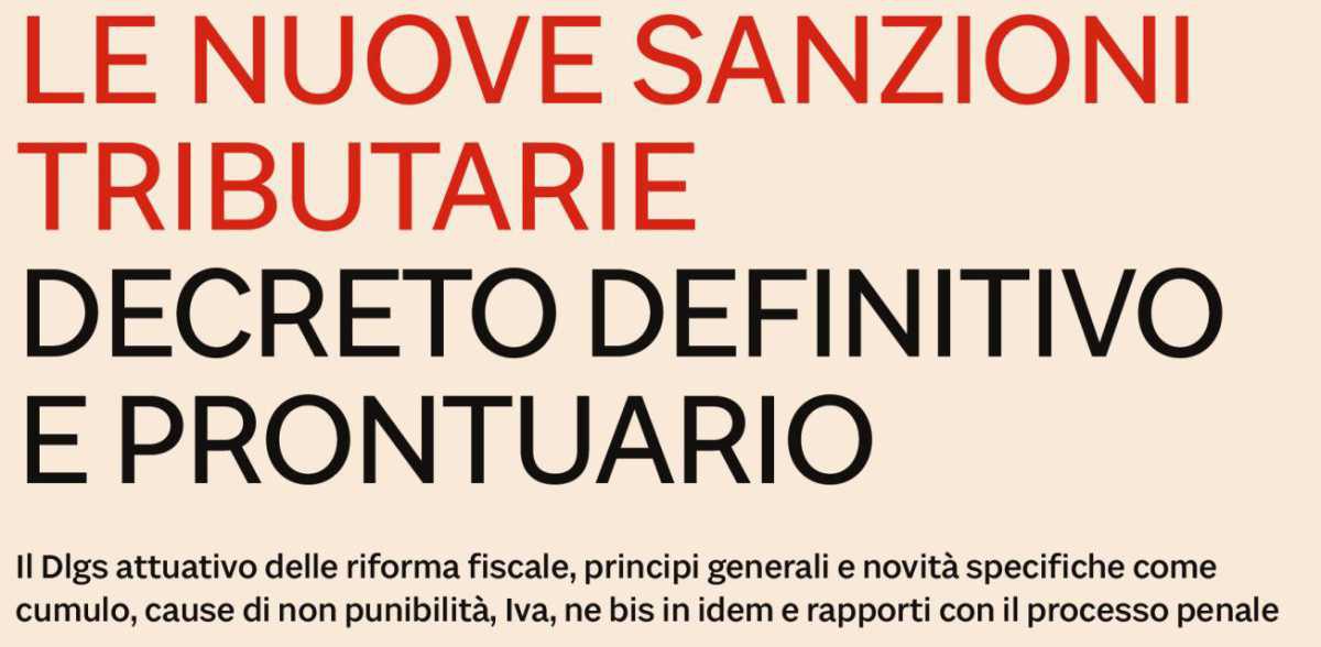 [Speciale] Le nuove sanzioni tributarie