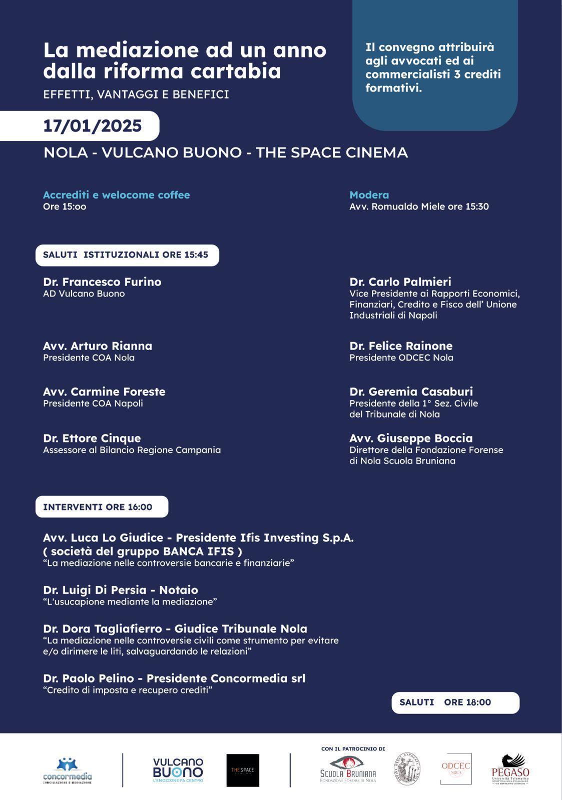 Formazione continua, evento in presenza a Nola, 17 gennaio 2025, ore 15, presso Vulcano Buono (The Space Cinema) Formazione continua, evento in presenza a Nola, 17 gennaio 2025, ore 15, presso Vulcano Buono (The Space Cinema)