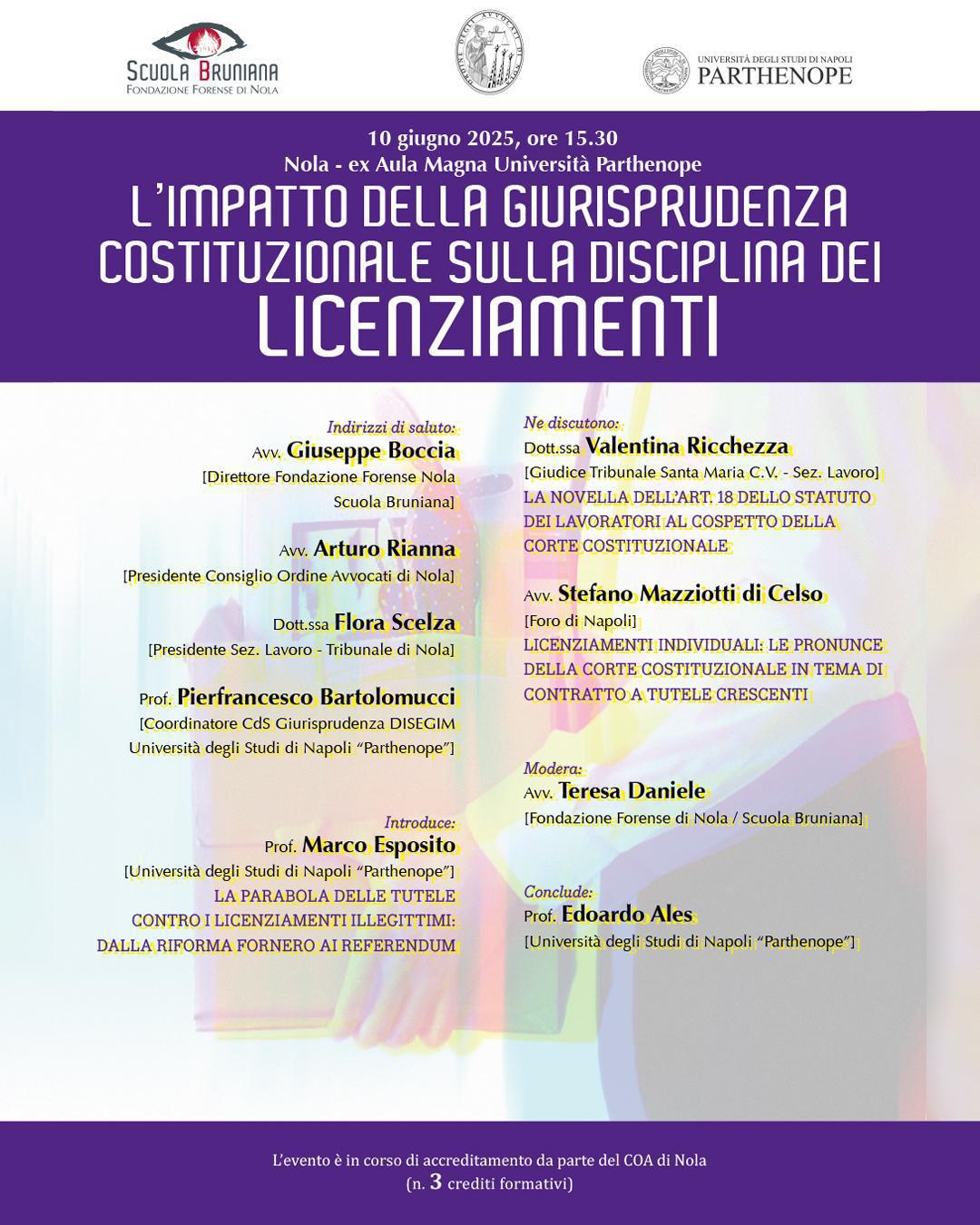 Formazione continua, evento a Nola, martedì 10 giugno 2025, ore 15.30, presso Aula Magna Università Parthenope