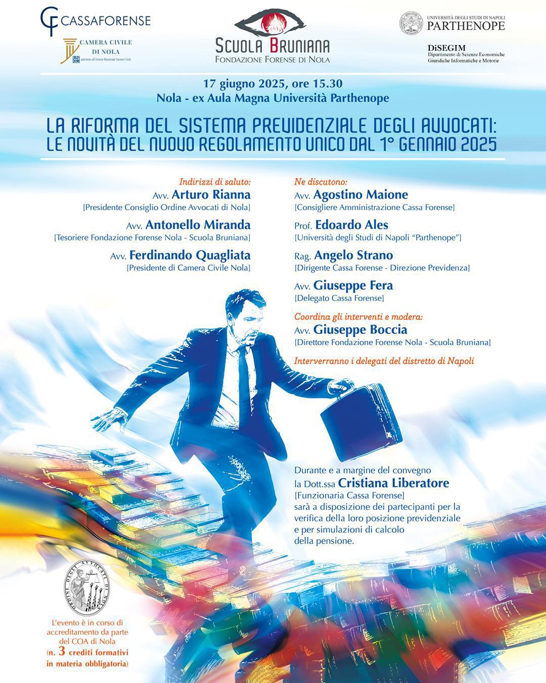 Formazione continua, evento a Nola, martedì 17 giugno 2025, ore 15.30, presso Aula Magna Università Parthenope Formazione continua, evento a Nola, martedì 17 giugno 2025, ore 15.30, presso Aula Magna Università Parthenope