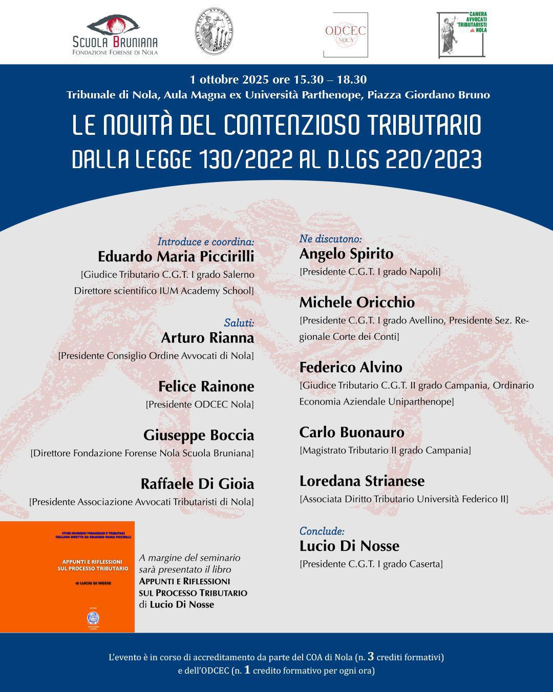 Scuola Bruniana. Formazione continua, evento a Nola, domani, 1° ottobre 2025, ore 15:30, presso Aula Magna Università Parthenope