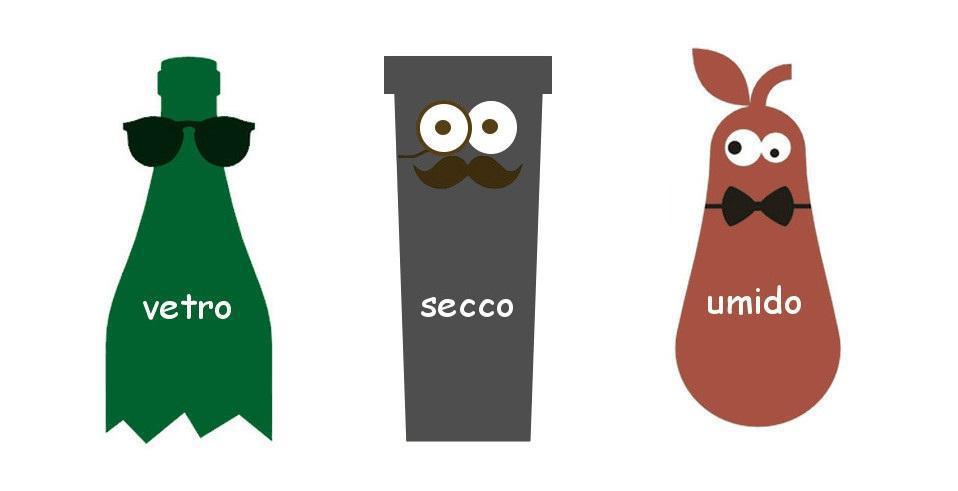 Stasera esporre umido e vetro (indifferenziato per Frazioni Alte, Lupia, Petrisi, Cupani)