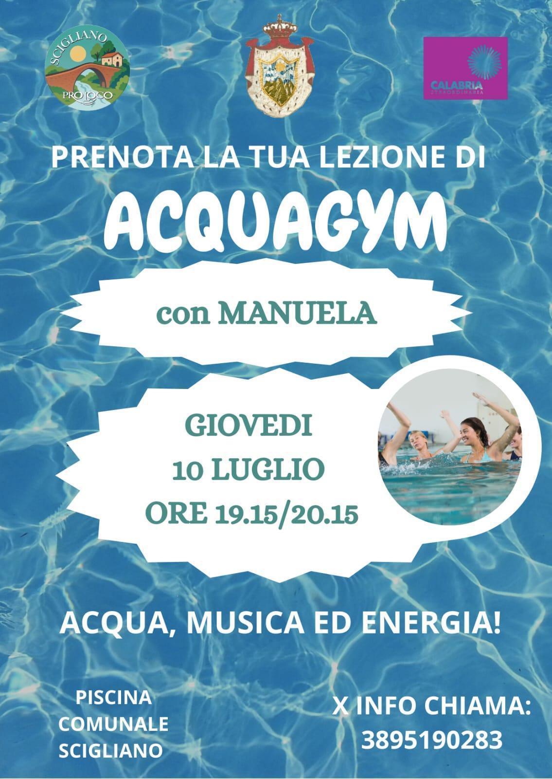 Prenota la tua Lezione di acquagym con Manuela (ore 19.15 - 20.15)