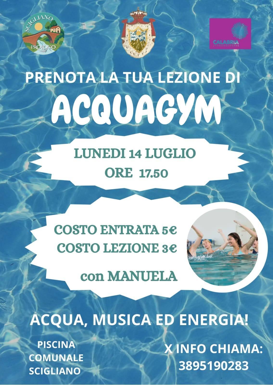 Prenota la tua Lezione di acquagym con Manuela (ore 17.50)