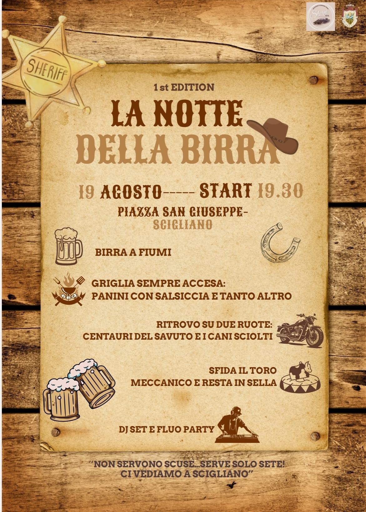 La notte della birra Ass. Sturni (start h. 19:30)