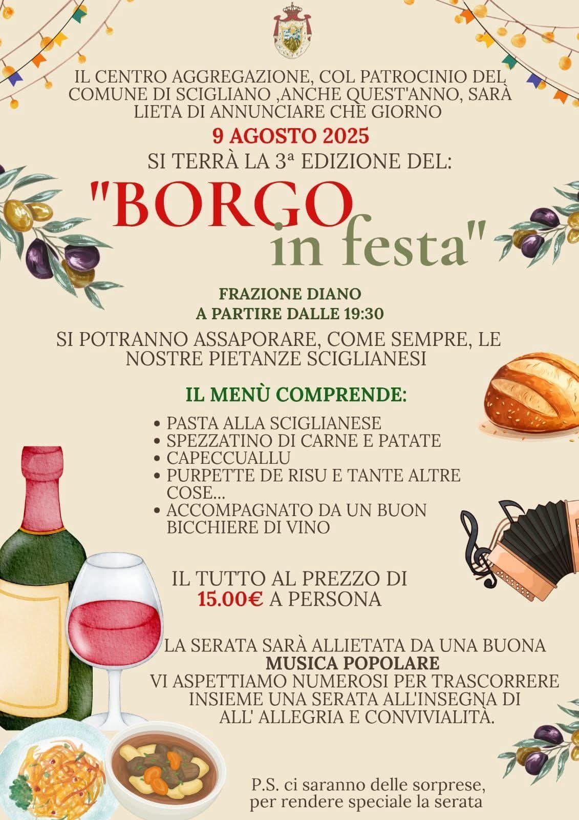III edizione "Borgo in Festa" Centro Aggregazione (start h. 19:30)