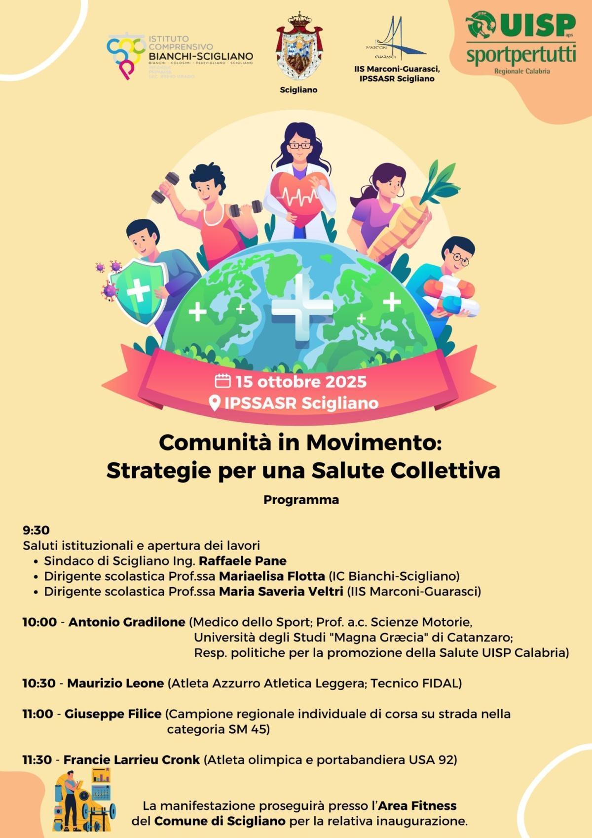 "Comunità in movimento: Strategie per la Salute Collettiva" (inizio ore 9.30)