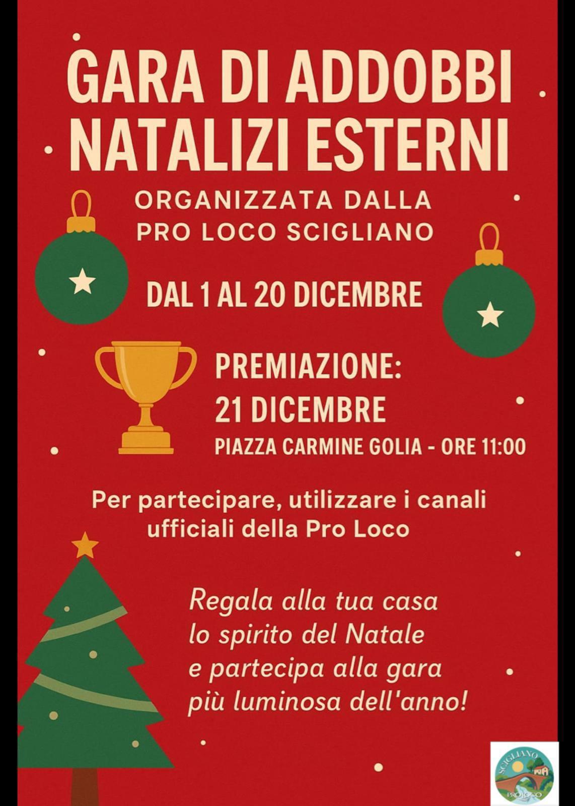 Premiazione Gara di Addobbi Natalizi esterni (inizio ore 11.00)