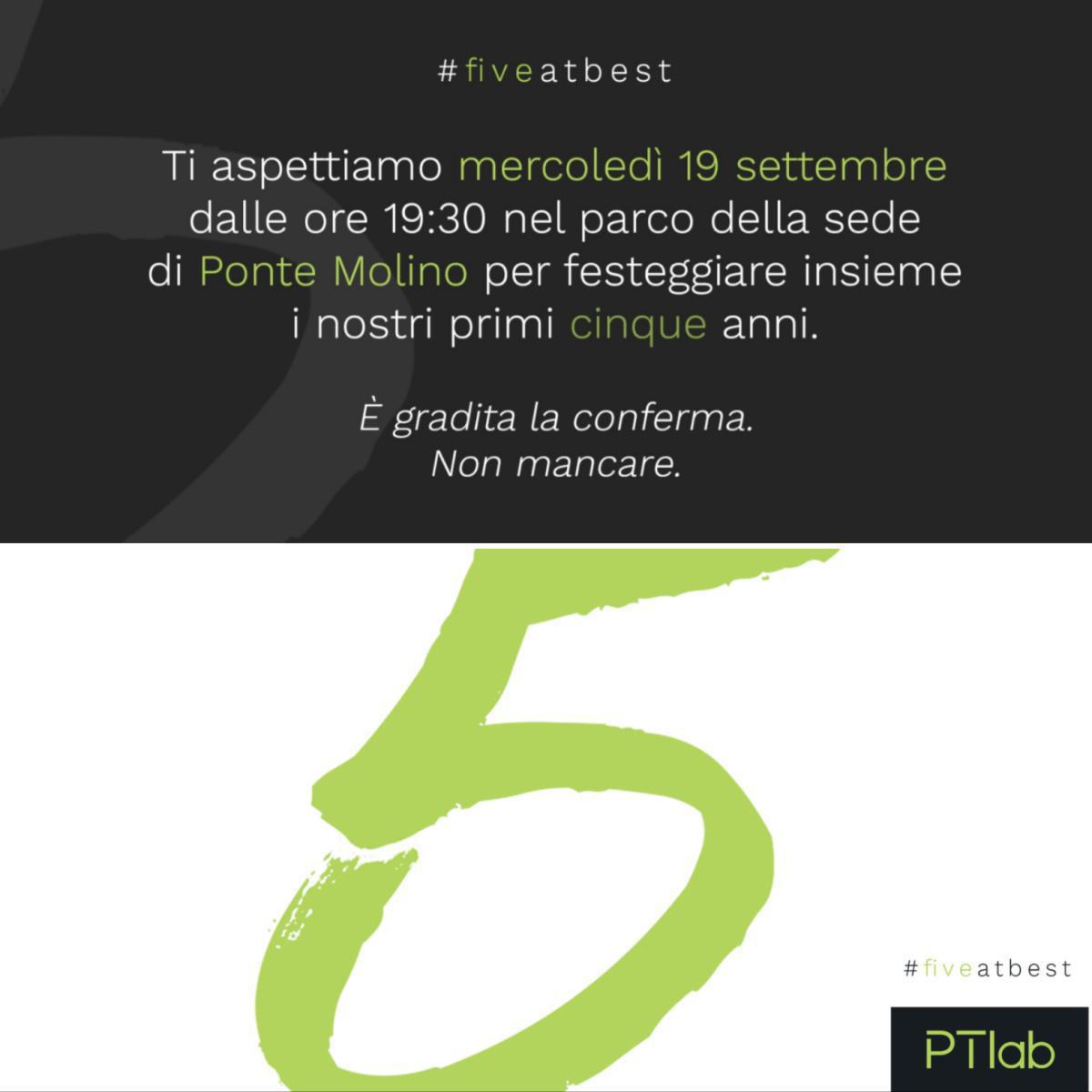 5 anni di PTlab, festeggia con noi!