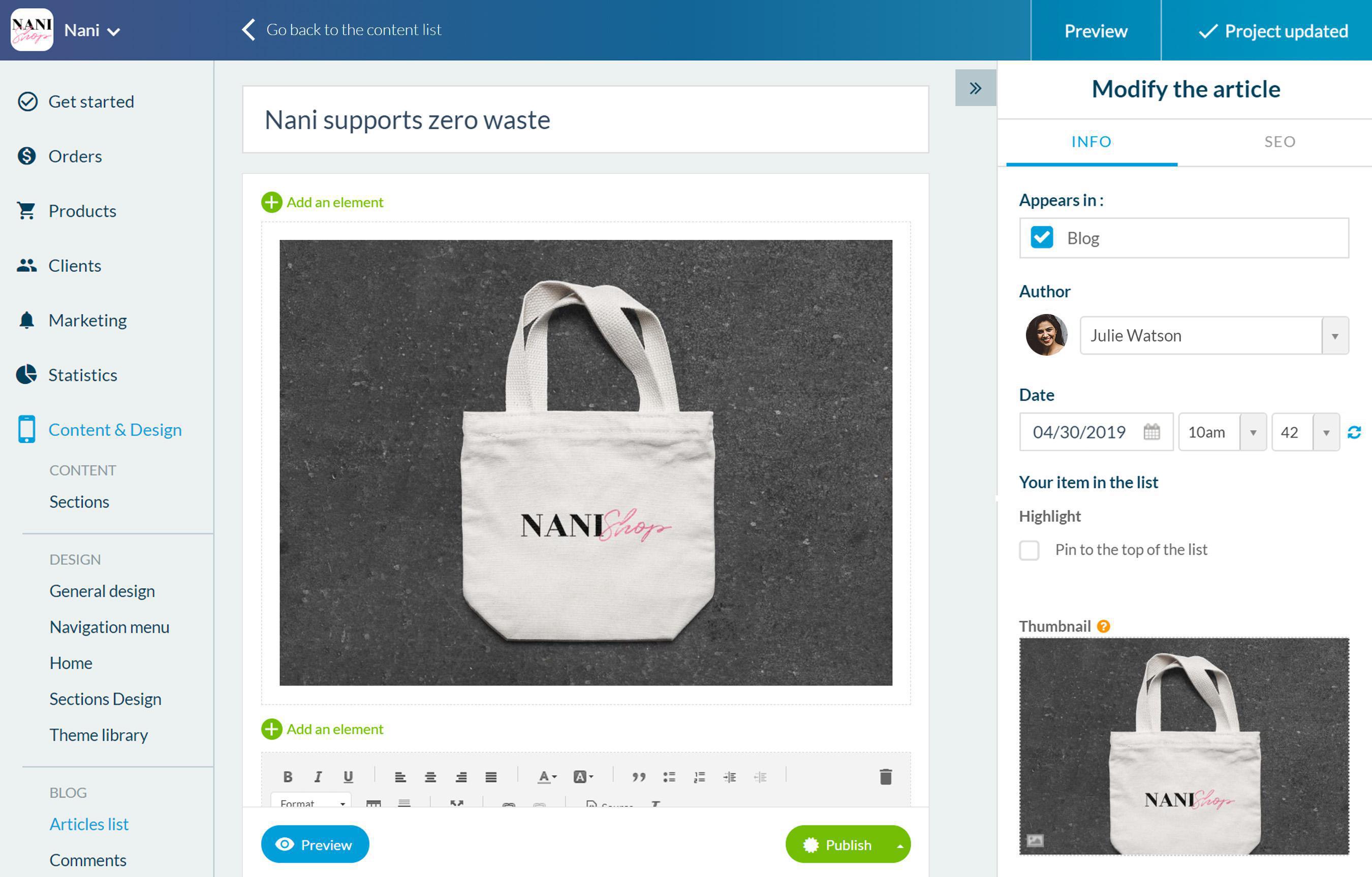 Mejora tu Shopping App con un blog Mejora tu Shopping App con un blog
