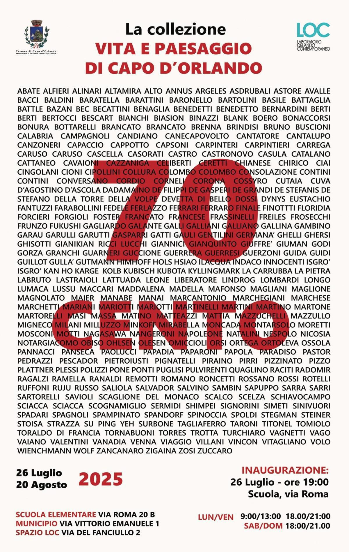 Mostra 70 Cento - La Collezione Vita e Paesaggio di Capo d'Orlando