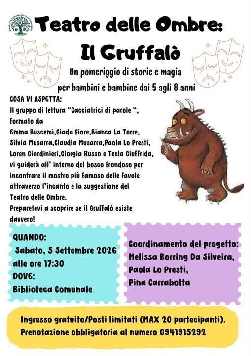 “Teatro delle Ombre: Il Gruffalò” (inizio ore 17:30)
