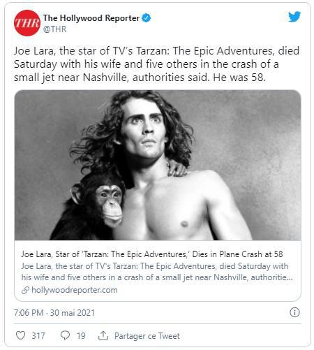 Mort de Joe Lara héros de Tarzan dans un crash d'avion 